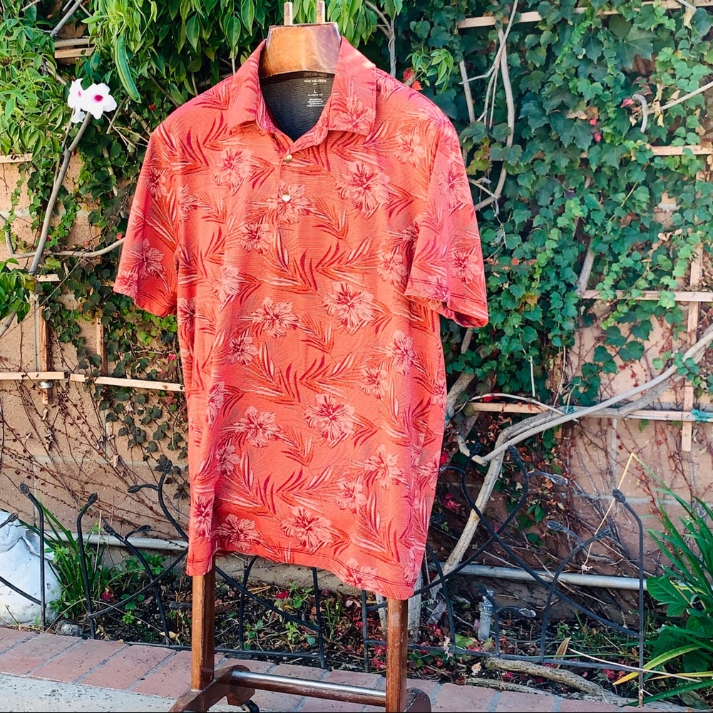 Van Heiden Hawaiian polo shirt size L